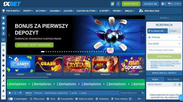 1xBet casino screenshot