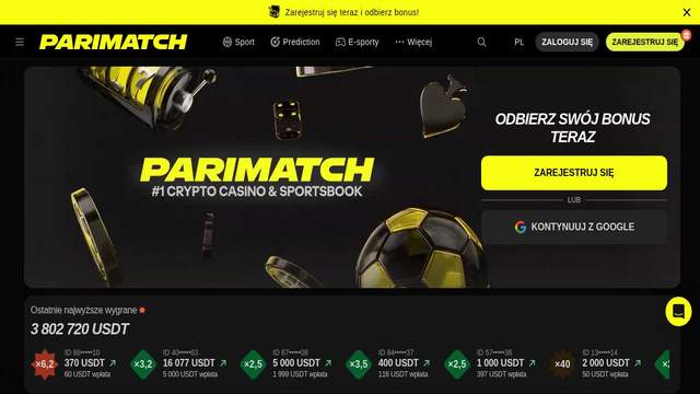 Parimatch casino screenshot